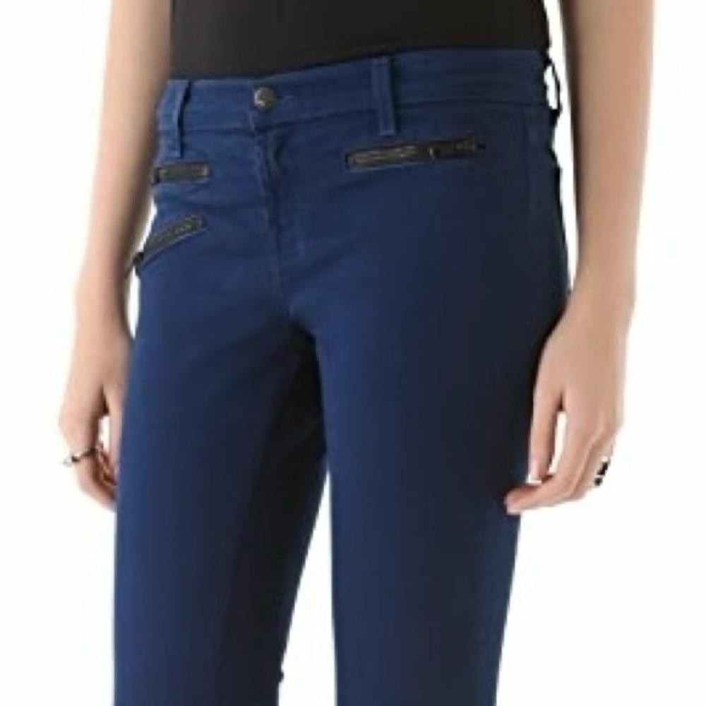 J Brand| ‘Zoey’ Deep Blue Denim Triple Zipper Skinny Jeans Sz 24